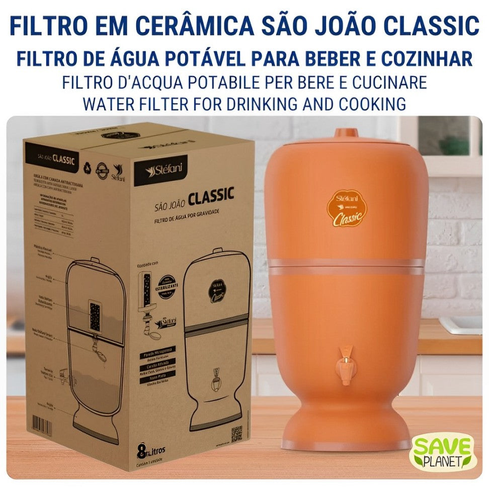 Ceramic Water Filter and Purifier São João CLASSIC 8L