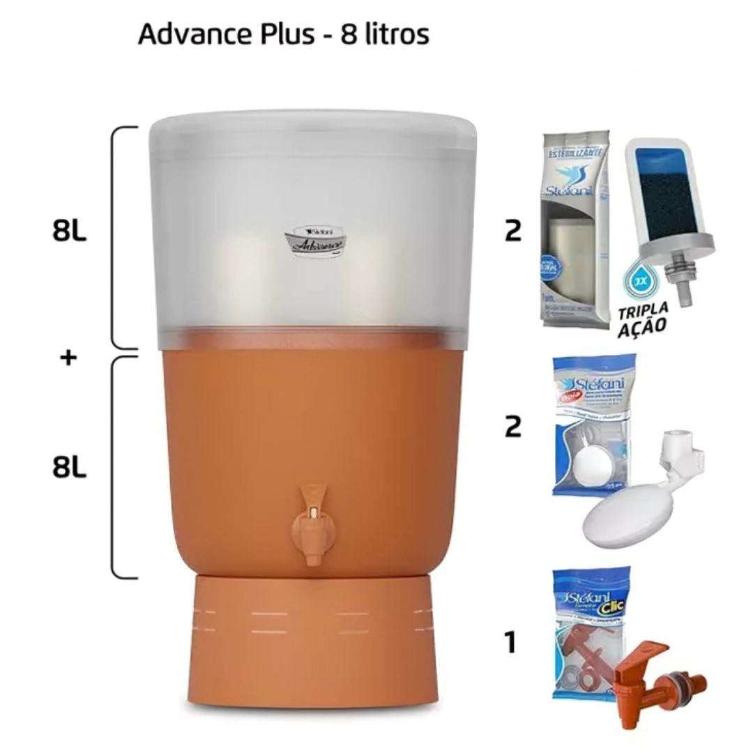 Ceramic Water Filter and Purifier ADVANCE PLUS 8L
